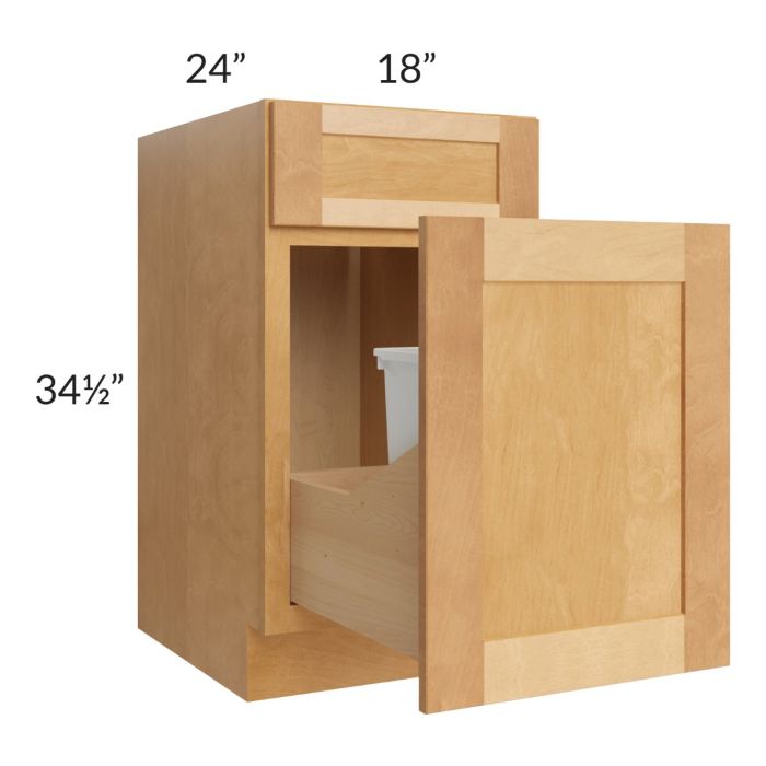 Madison Honey Shaker 18" Base Cabinet with Double Trashcan Pullout