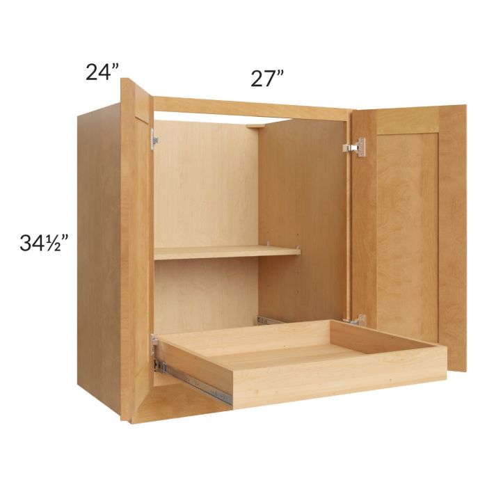 Madison Honey Shaker 27" Full Height Base Cabinet with 1 Rollout Tray