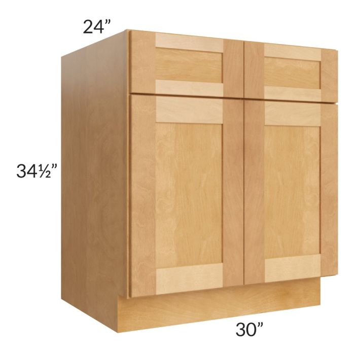 Madison Honey Shaker 30" Base Cabinet with 2 Rollout Trays 