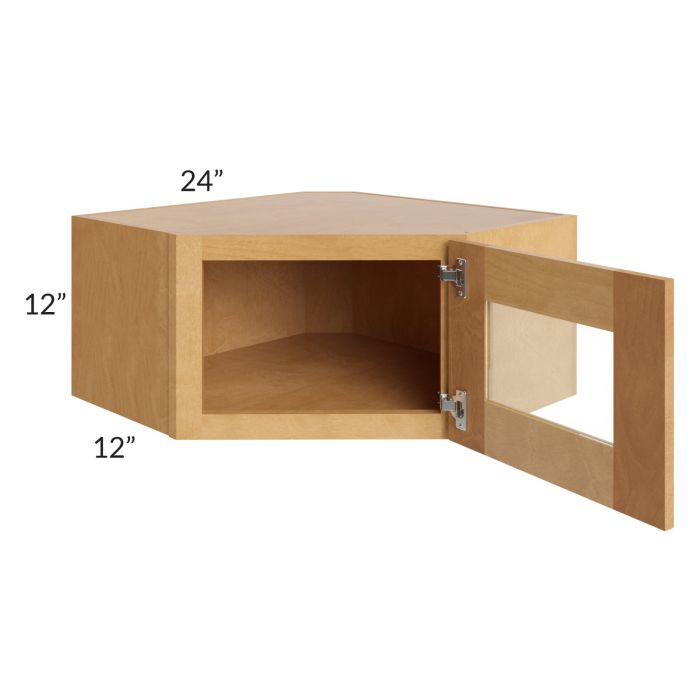 Madison Honey Shaker 24x12 Decorative Wall Diagonal Corner Cabinet