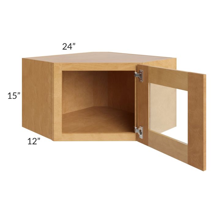 Madison Honey Shaker 24x15 Decorative Wall Diagonal Corner Cabinet