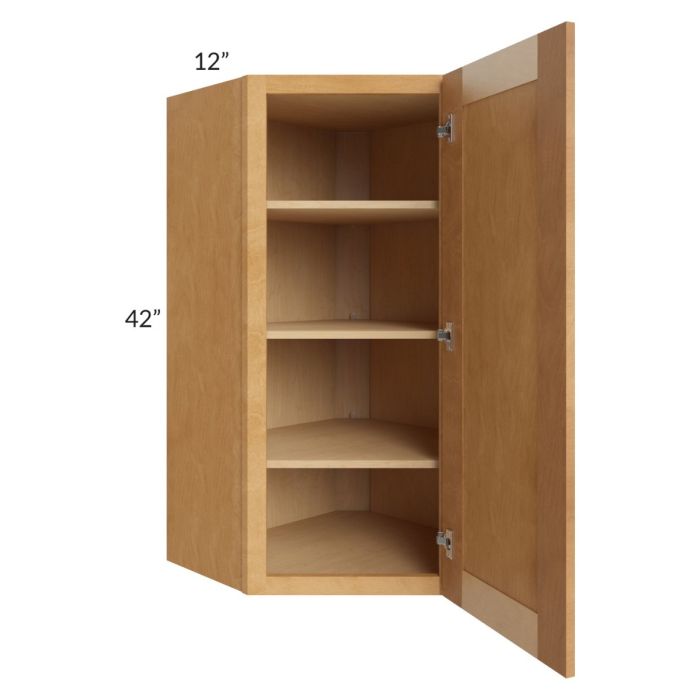 Madison Honey Shaker 24x42 Wall Diagonal Corner Cabinet