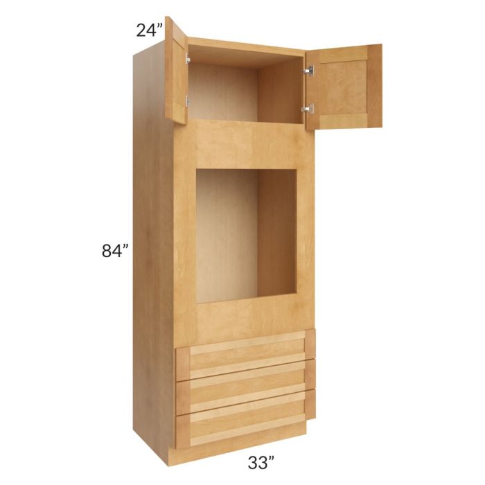 Madison Honey Shaker 33x84x24 Oven Cabinet