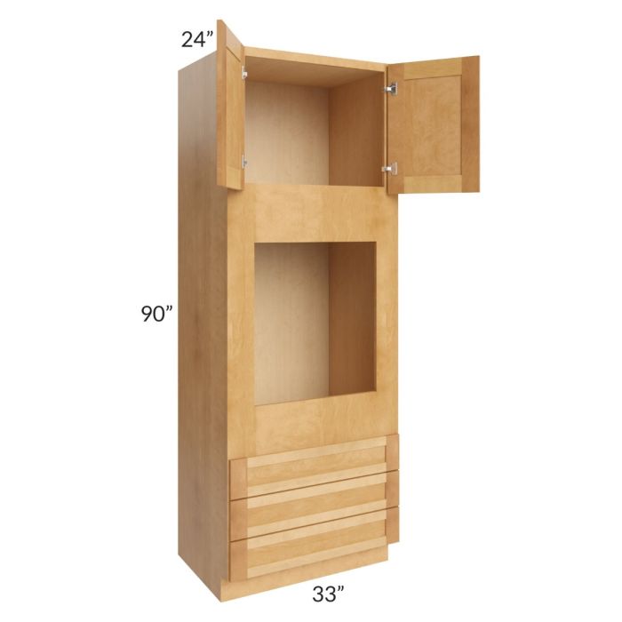 Madison Honey Shaker 33x90x24 Oven Cabinet