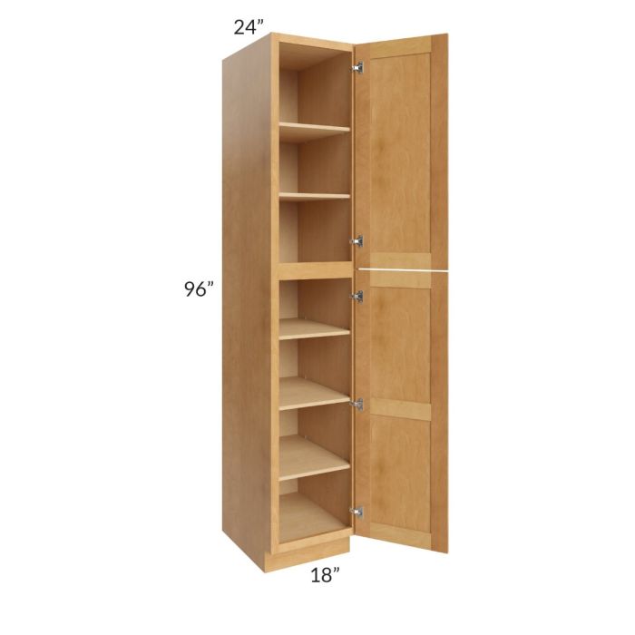 Madison Honey Shaker 18x96x24 Wall Pantry Cabinet