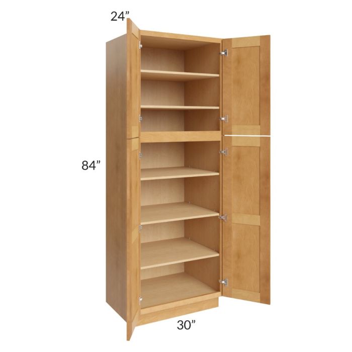 Madison Honey Shaker 30x84x24 Wall Pantry Cabinet