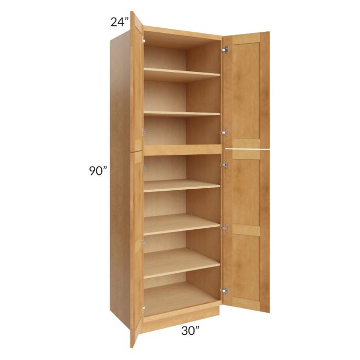 Madison Honey Shaker 30x90x24 Wall Pantry Cabinet