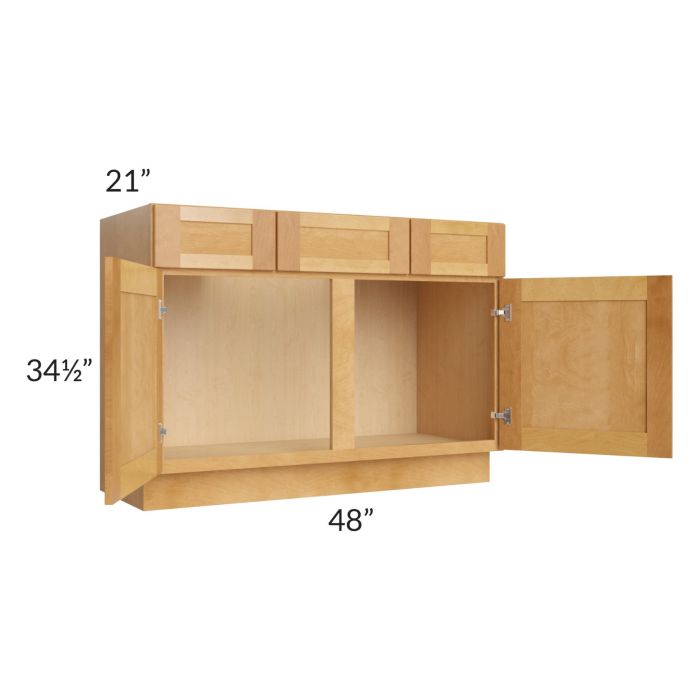 Madison Honey Shaker 48" Vanity Base Cabinet