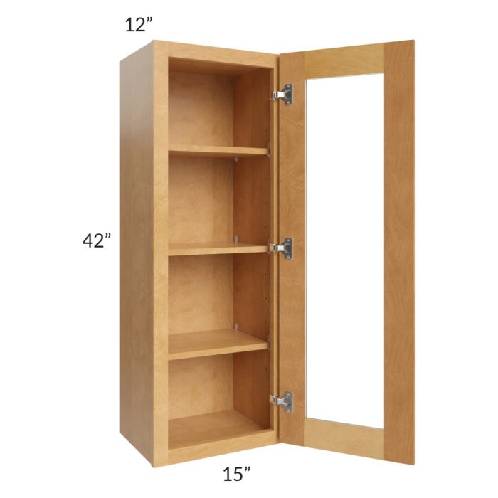 Madison Honey Shaker 15x42 Wall Glass Door Cabinet (Prepped for Glass Doors)