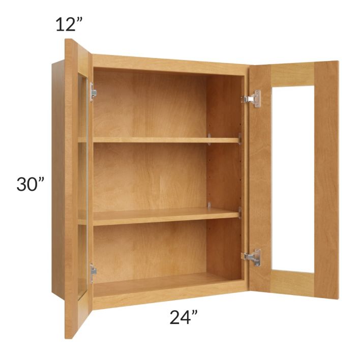 Madison Honey Shaker 24x30 Wall Glass Door Cabinet (Prepped for Glass Doors)