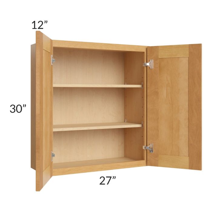 Madison Honey Shaker 27x30 Wall Cabinet