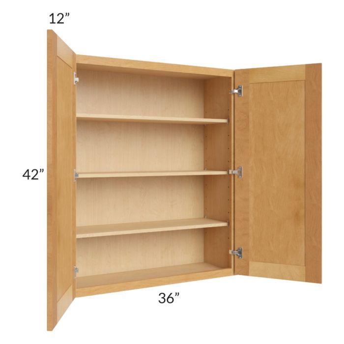 Madison Honey Shaker 36x42 Wall Cabinet