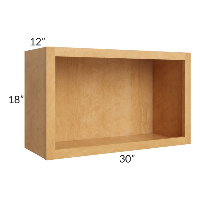 Madison Honey Shaker 30" Wall Open Cabinet