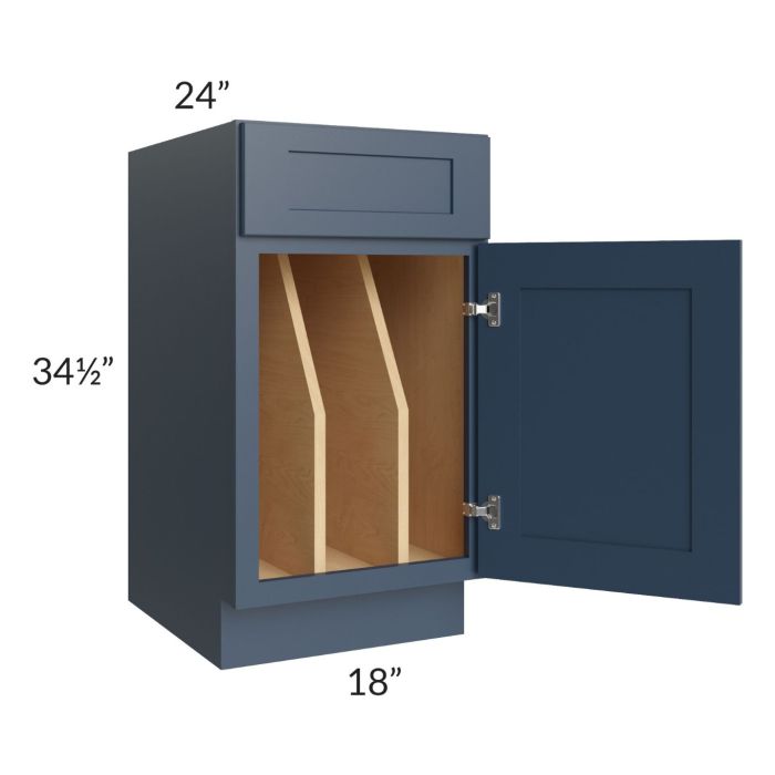 Madison Navy Shaker 18" Tray Divider Base Cabinet