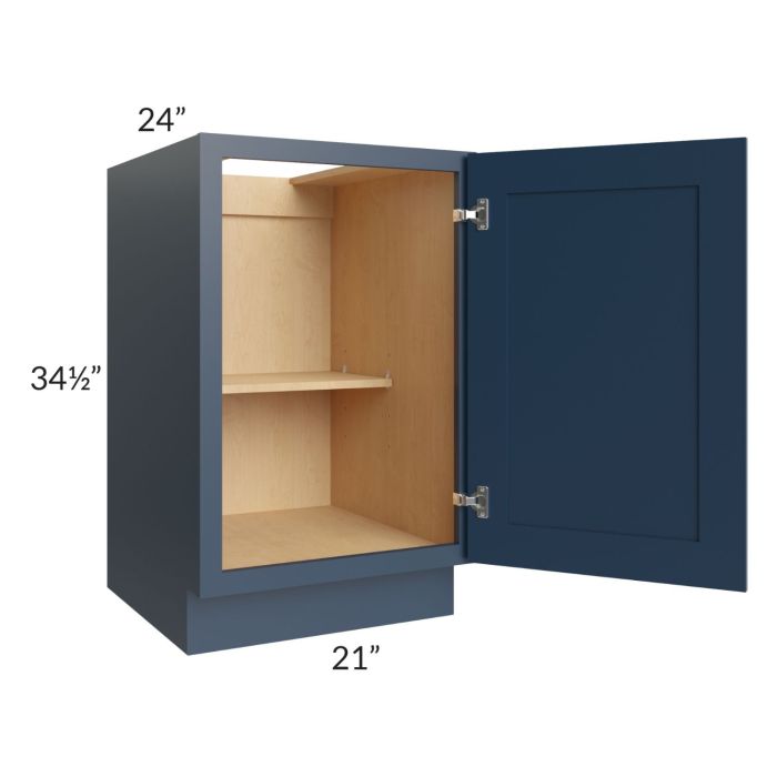 Madison Navy Shaker 21" Full Height Door Base Cabinet