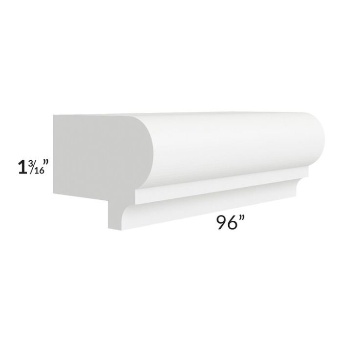 Brilliant White Shaker 96" Light Rail Molding 