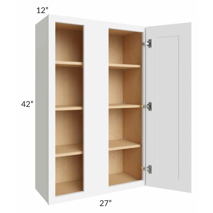 Royal White Shaker 27x42 Blind Wall Cabinet