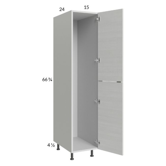 Euro White Grain 15x71-1/4 Open Utility Cabinet with 1 Door
