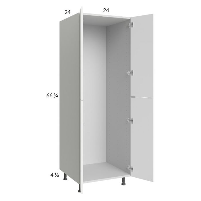 Euro Gloss White 24x71-1/4 Open Utility Cabinet with 2 Doors