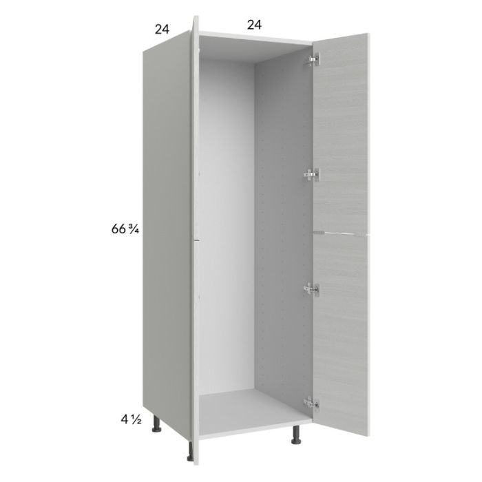 Euro White Grain 24x71-1/4 Open Utility Cabinet with 2 Doors