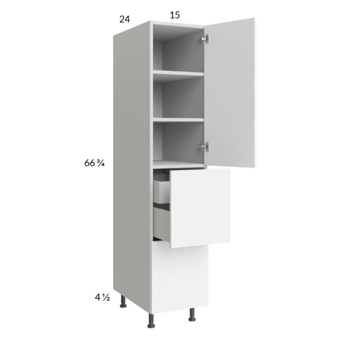Euro Gloss White 15x71-1/4 Utility Cabinet with 1 Door