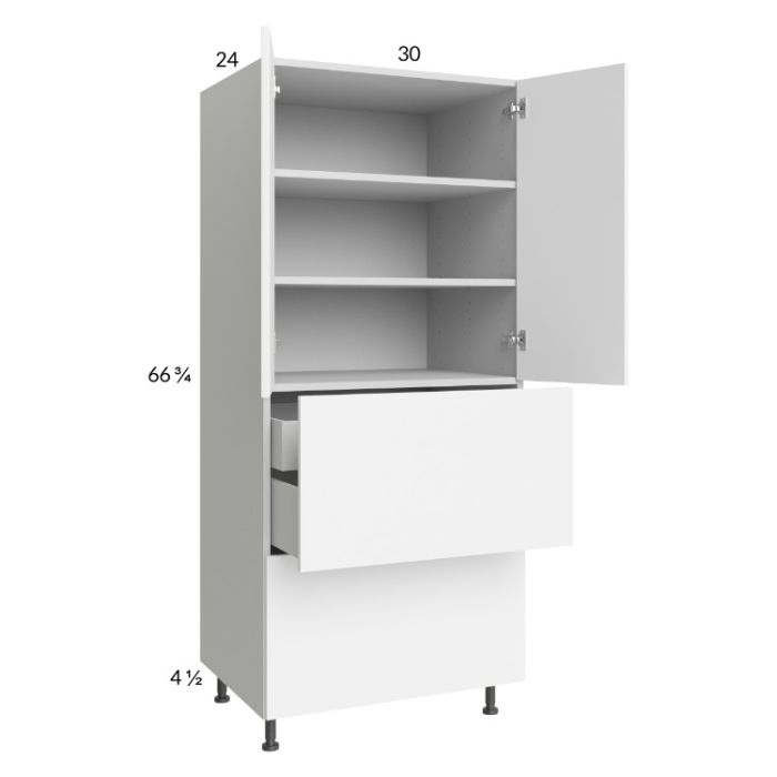 Euro Gloss White 30x71-1/4 Utility Cabinet with 2 Doors