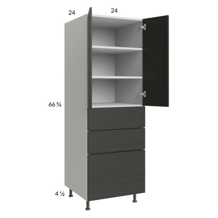 Euro Cafe 24x71-1/4 Utility Cabinet with 2 Doors and 3 Drawers