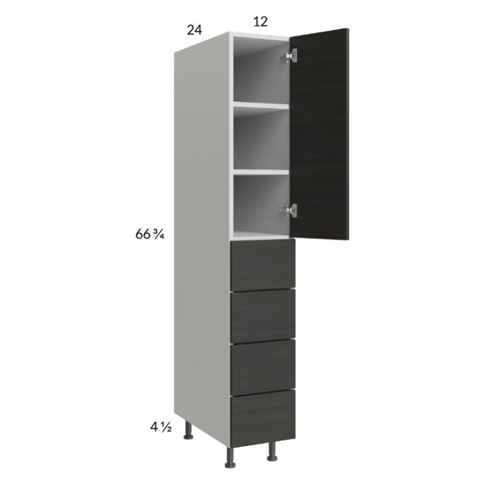 Euro Cafe 12x71-1/4 Utility Cabinet with 1 Door and 4 Drawers