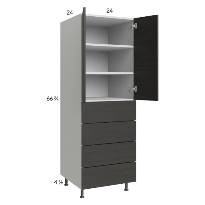 Euro Cafe 24x71-1/4 Utility Cabinet with 2 Doors and 4 Drawers