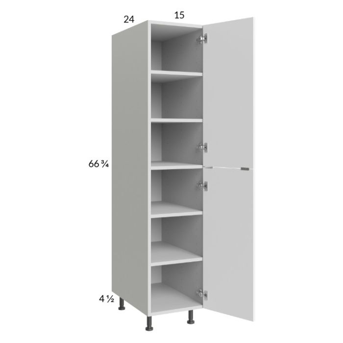 Euro Gloss White 15x71-1/4 Utility Cabinet with 1 Door