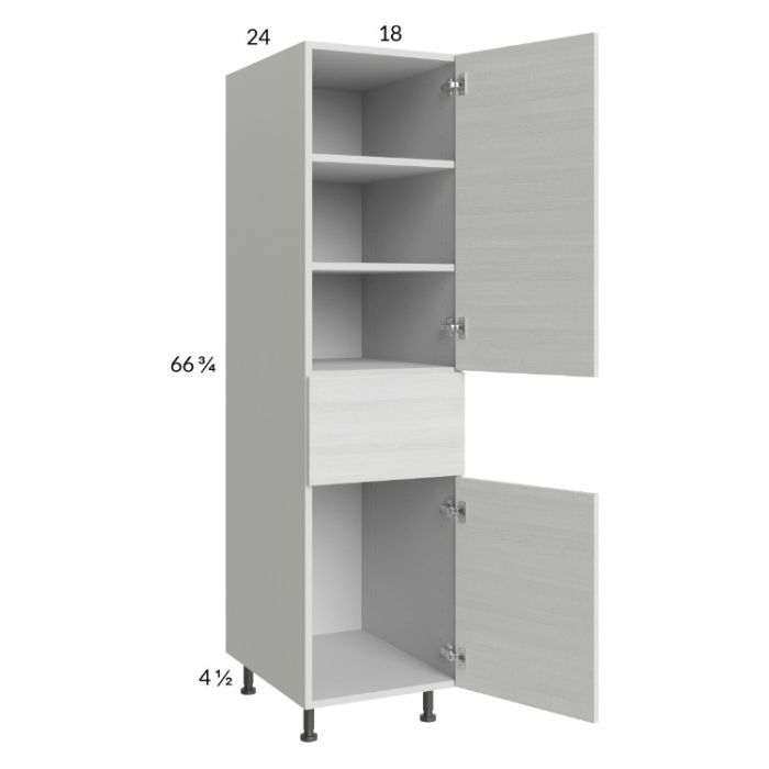 Euro White Grain 18x71-1/4 Utility Cabinet with 2 Doors and 1 Drawer