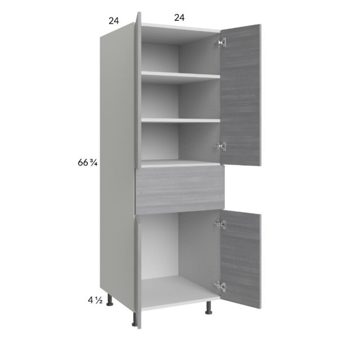 Euro Grey 24x71-1/4 Utility Cabinet with 2 Doors and 1 Drawer
