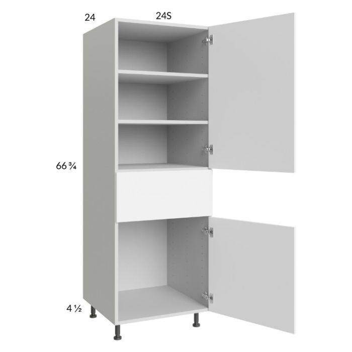 Euro Gloss White 24x71-1/4 Utility Cabinet with 1 Door and 1 Drawer