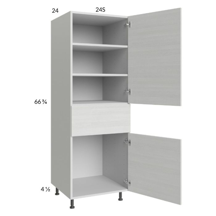 Euro White Grain 24x71-1/4 Utility Cabinet with 1 Door and 1 Drawer