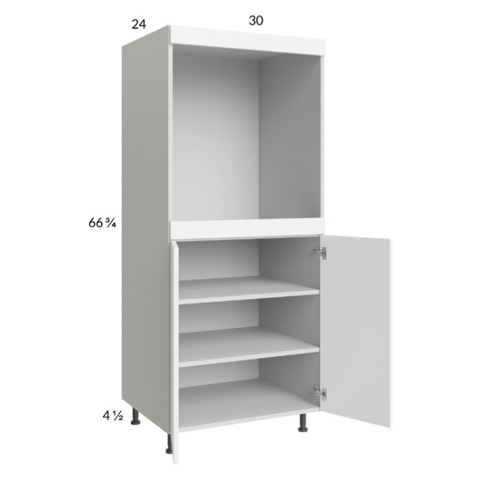 Euro Gloss White 30x71-1/4 Single Oven Cabinet with 2 Doors