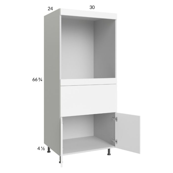 Euro Gloss White 30x71-1/4 Single Oven Cabinet with 1 Drawer and 2 Doors
