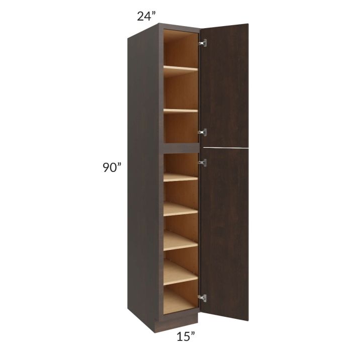 Vienna Kona Brown 15x24x90 Pantry Cabinet