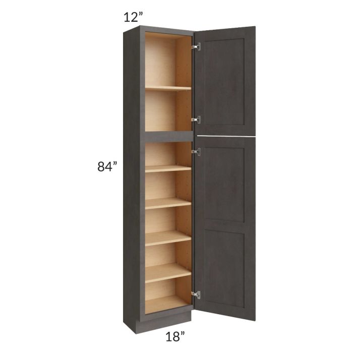 Midtown Dark Grey Shaker  18x12x84 Pantry Cabinet 