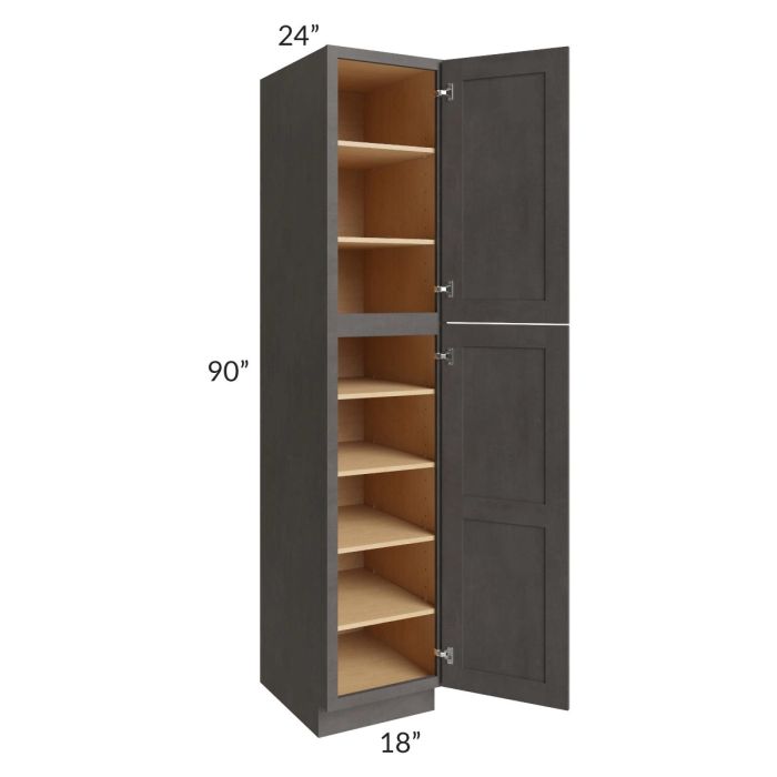 Midtown Dark Grey Shaker 18x24x90 Pantry Cabinet
