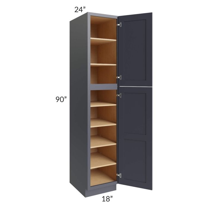 Midtown Indigo Shaker 18x24x90 Pantry Cabinet