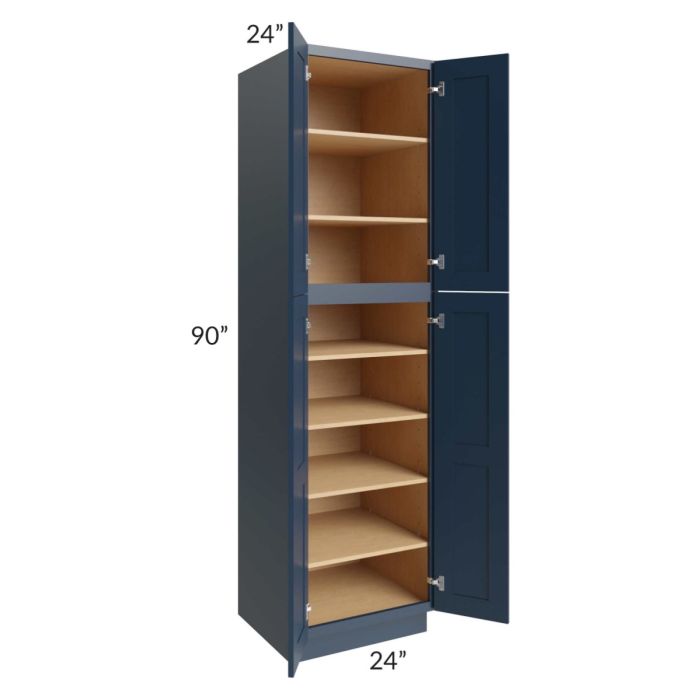 Midtown Blue Shaker 24x24x90 Pantry Cabinet