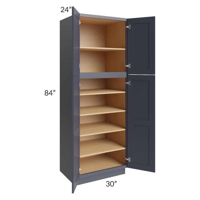 Midtown Indigo Shaker 30x24x84 Pantry Cabinet