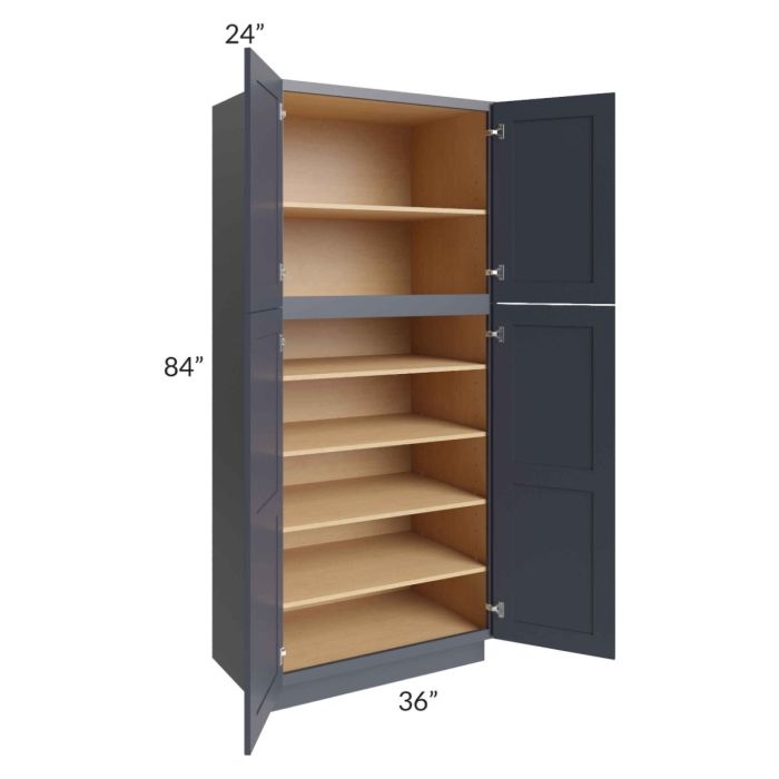 Midtown Indigo Shaker 36x24x84 Pantry Cabinet