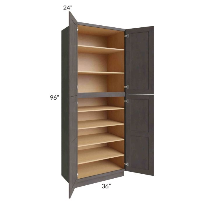Midtown Dark Grey Shaker 36x24x96 Pantry Cabinet