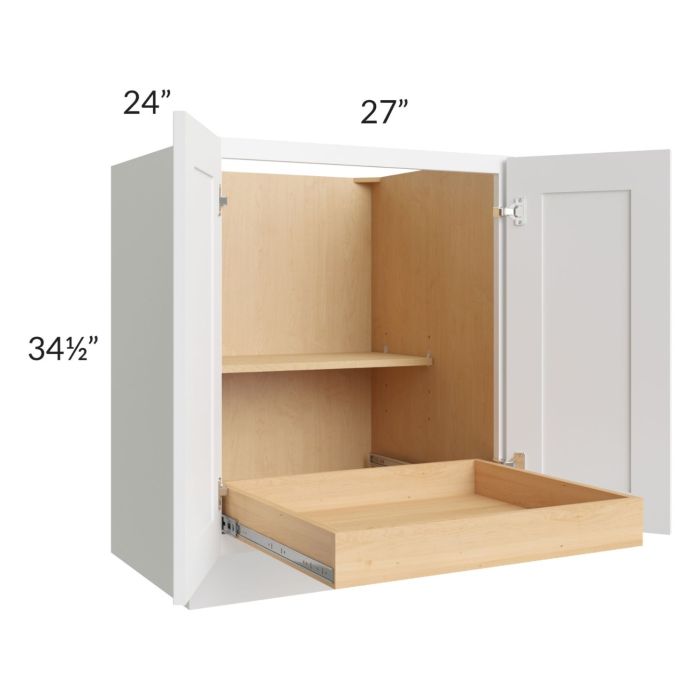 Lakewood White 27" Full Height Base Cabinet with 1 Rollout Tray