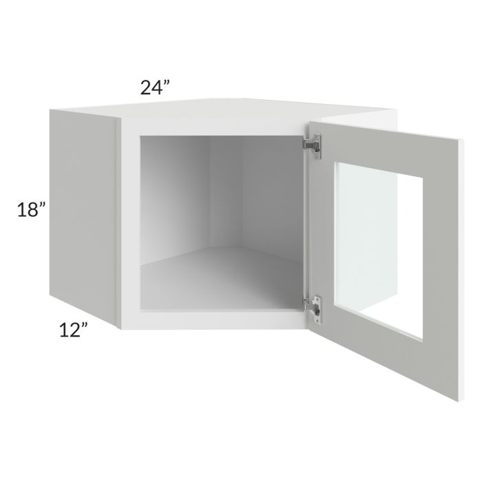 Lakewood White 24x18 Decorative Wall Diagonal Corner Cabinet