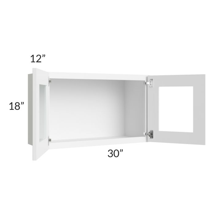 Lakewood White 30x18 Decorative Wall Cabinet