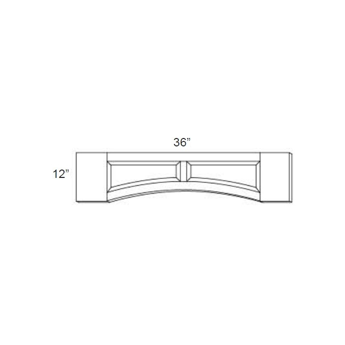 Vienna 36" Arched Recessed Panel Valance (Trimmable)