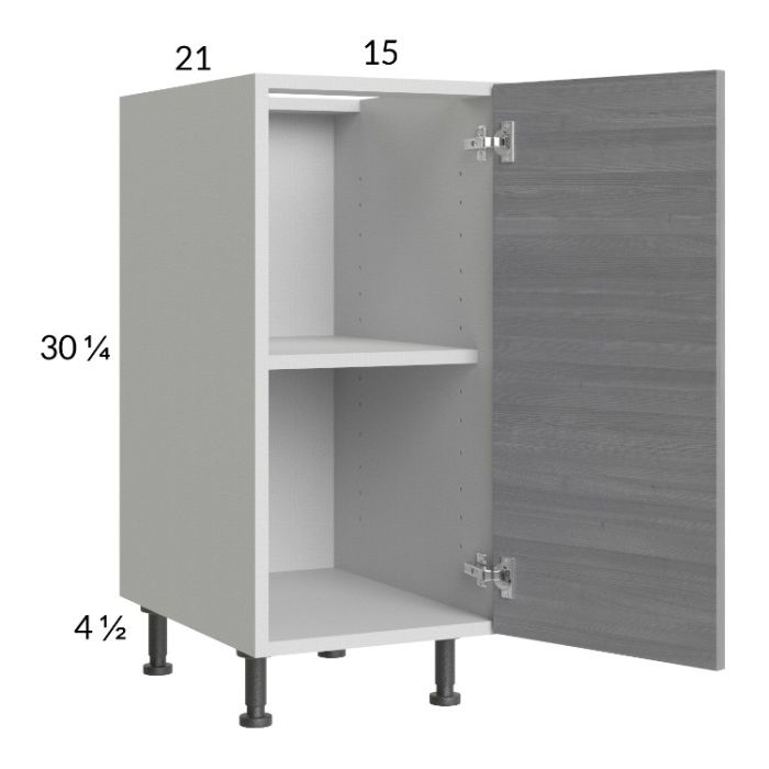 Euro Grey 15" Full Height Door Vanity Base Cabinet