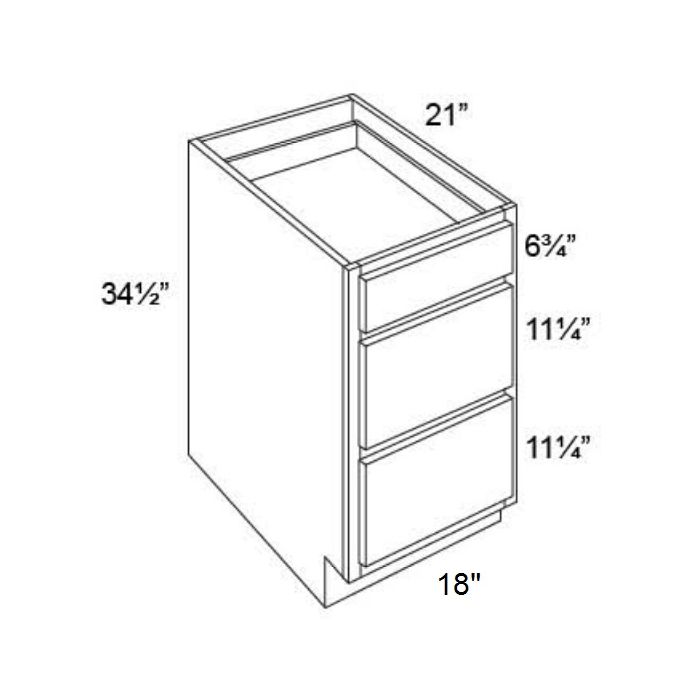 Vienna 18" Vanity 3-Drawer Base Cabinet